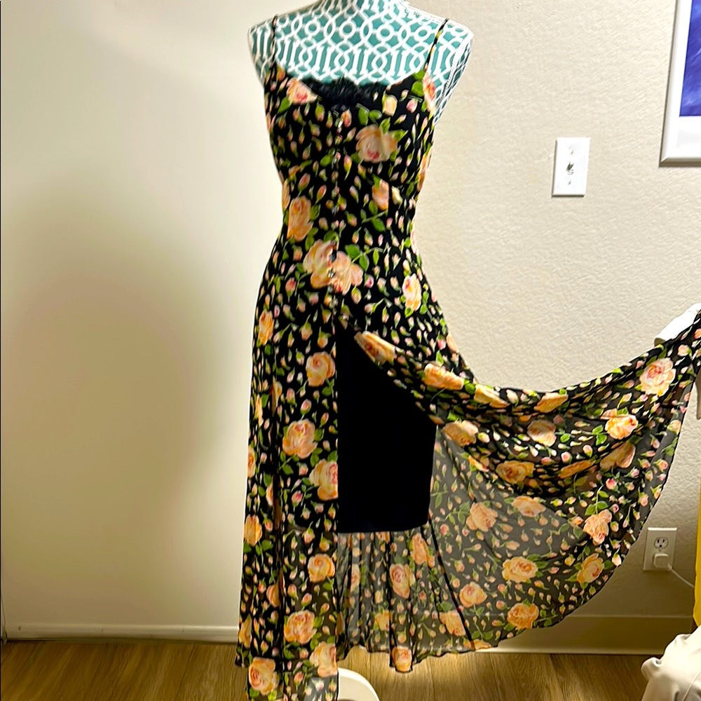 A.J. Bari Black High Low Dress